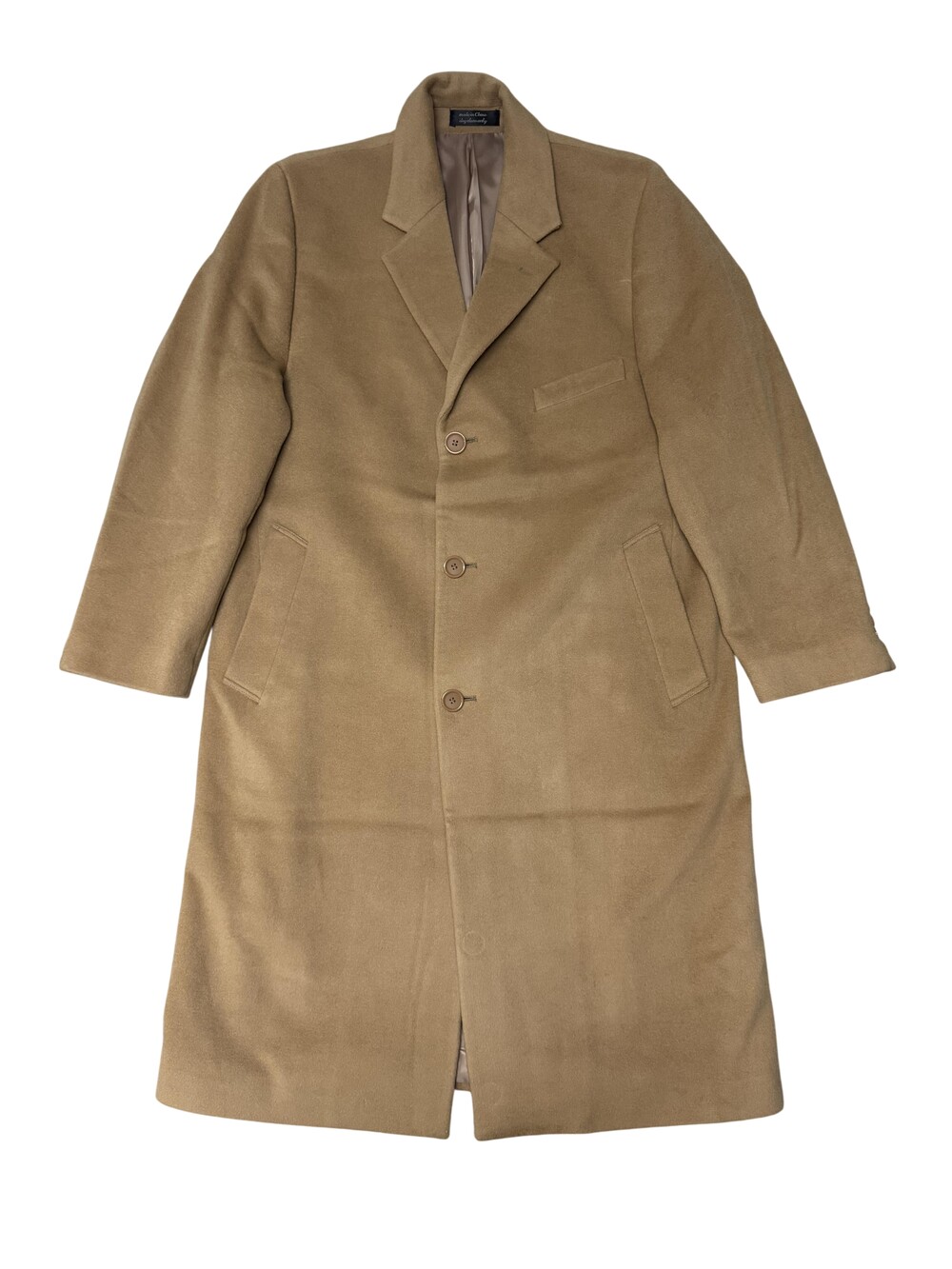 Vintage Lauren Ralph Lauren Overcoat Womens 40S Beige Wool Cashmere Long 90s